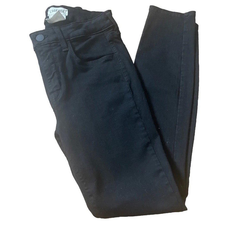 L'Agence Womens Margot High Mid Skinny Jeans Size 26 Noir EUC